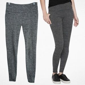 Athleta High Waisted Metro Black Gray Leggings‎ Women's Size Medium Pockets